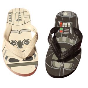 Star Wars Kids Flip Flops - Black, White, and Gray